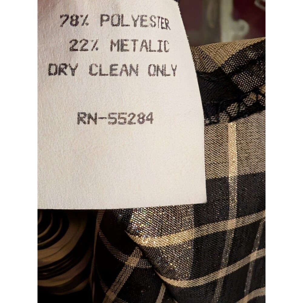 Vintage Talbots Plaid Midi Skirt Academia Preppy Pleated Skirt size 8 metallic - Picture 4 of 7
